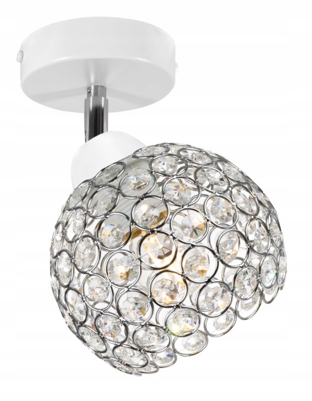 Lampa sufitowa kinkiet skośny Light Home LH Crystal 1x E27 60W biały/srebrny 1szt.