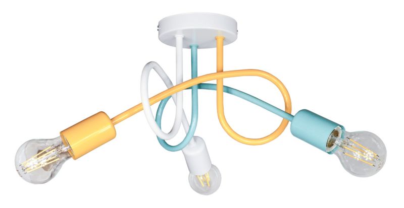 Lampa DECORI Edison Mini 3 Mięta Biały Żółty, 1 szt.