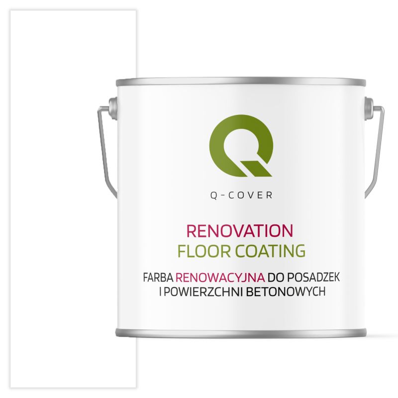 Farba Renowacyjna do Posadzek i Powierzchni Betonowych Q-Cover Biały Drogowy RAL9016 Mat 5L