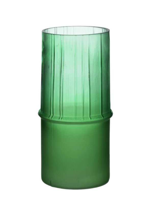 Wazon szkło SERENITE 10x10x22 cm zielony 1 szt.