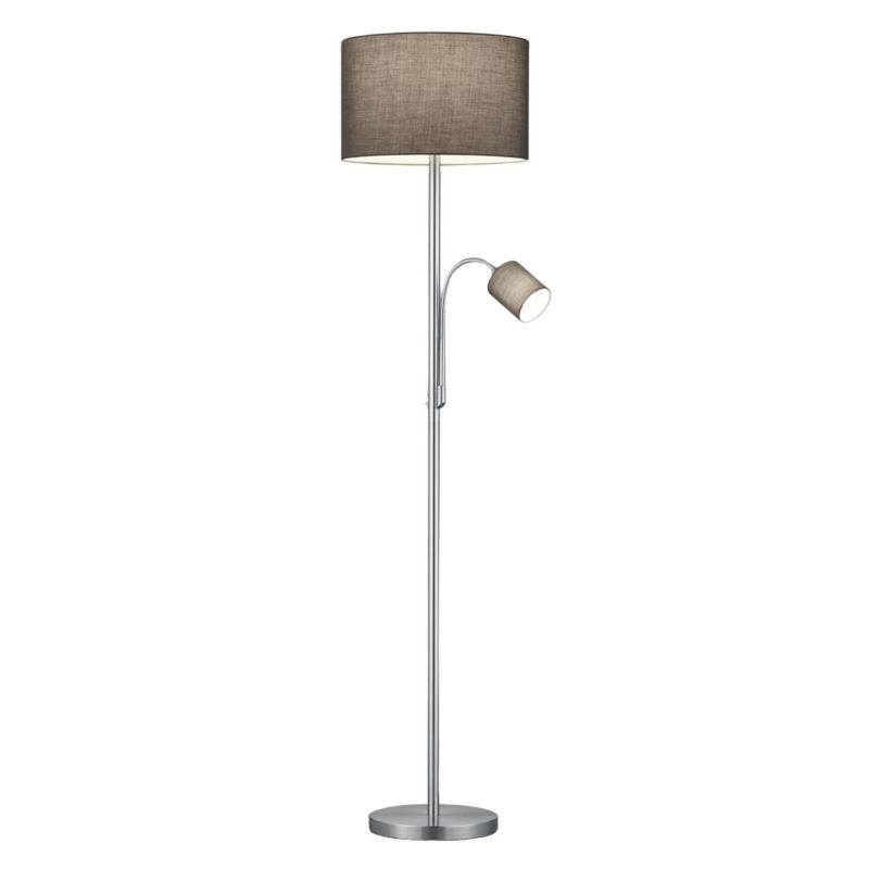 Lampa podłogowa stojąca Trio Hotel srebrno-szara 2 x E14 / E27 x 78W wym: 170 x 40 x 40 cm - 1 szt.