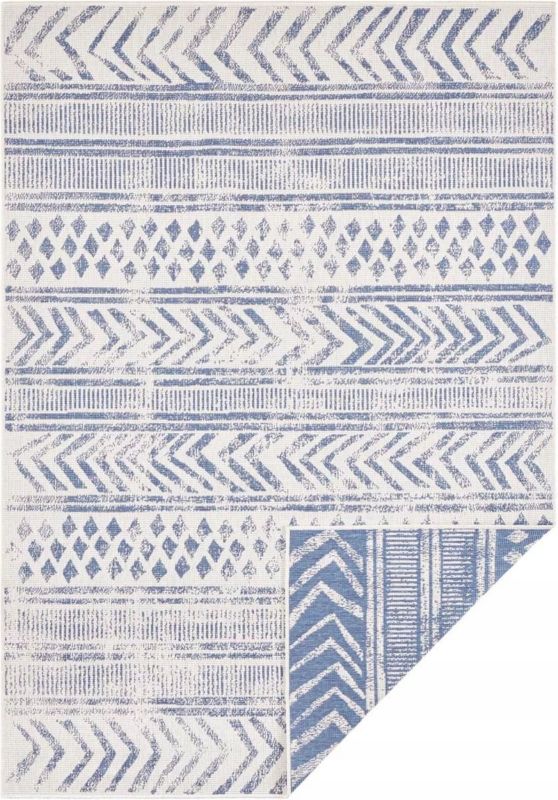 Dywan Mojdywan na taras 120x170cm ,niebieski dwustronny,sznurkowy płasko tkany 1 szt.