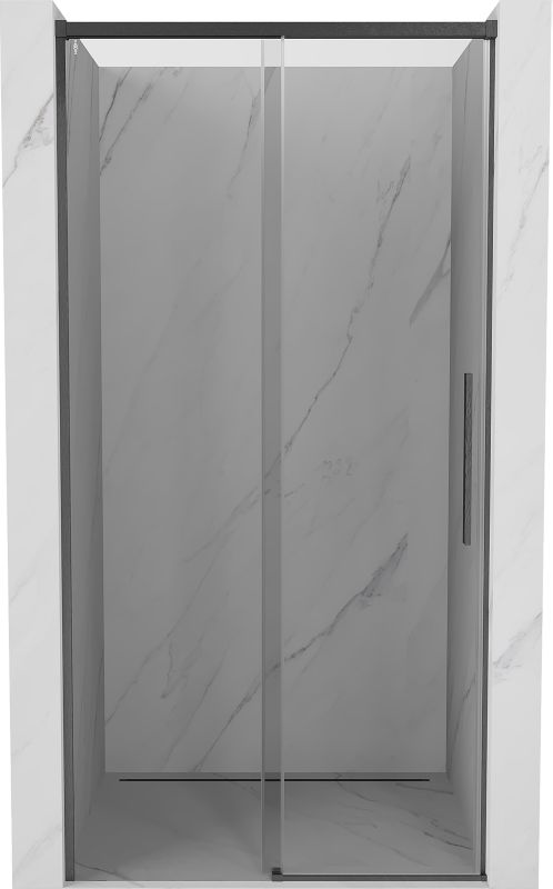 Drzwi prysznicowe rozsuwane Mexen Rox Gun Gray Szczotkowany Transparent 105x200 cm 1 szt.