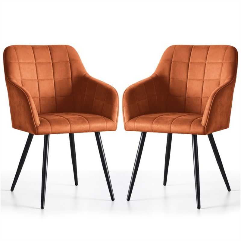 Krzesło tapicerowane z przeszyciami kwadratowymi AKORD Miedziane LUXANO Czarne nogi 2 szt.