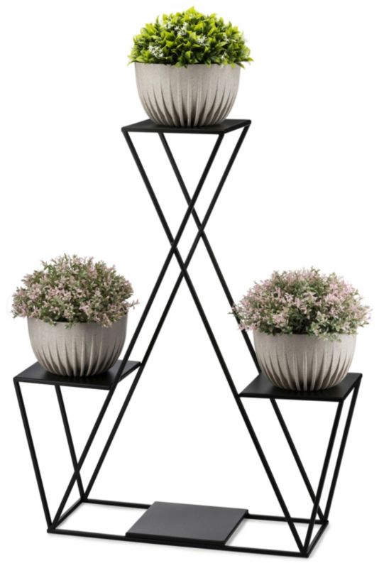 Kwietnik stojący Dąstal Metalowy Czarny 78x24x95 cm 1 szt.