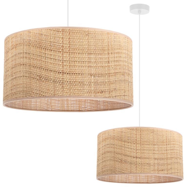 Lampa sufitowa wisząca Light Home LH Rattan 1x E27 60W klosz 40 cm rattan/biały 1szt.