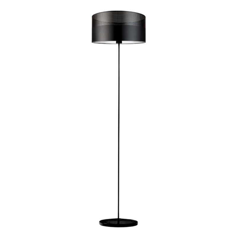 Lampa stojąca Volta Light Factory podłogowa z abażurem czarna siatka walec 40cm BLUES 1szt.