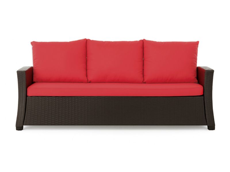 Poduszka ogrodowa na sofę rattanową 3-os, Setgarden, 140x50x50cm Czerwone Poduszki na meble ogrodowe-Technorattan, Mix, 1szt