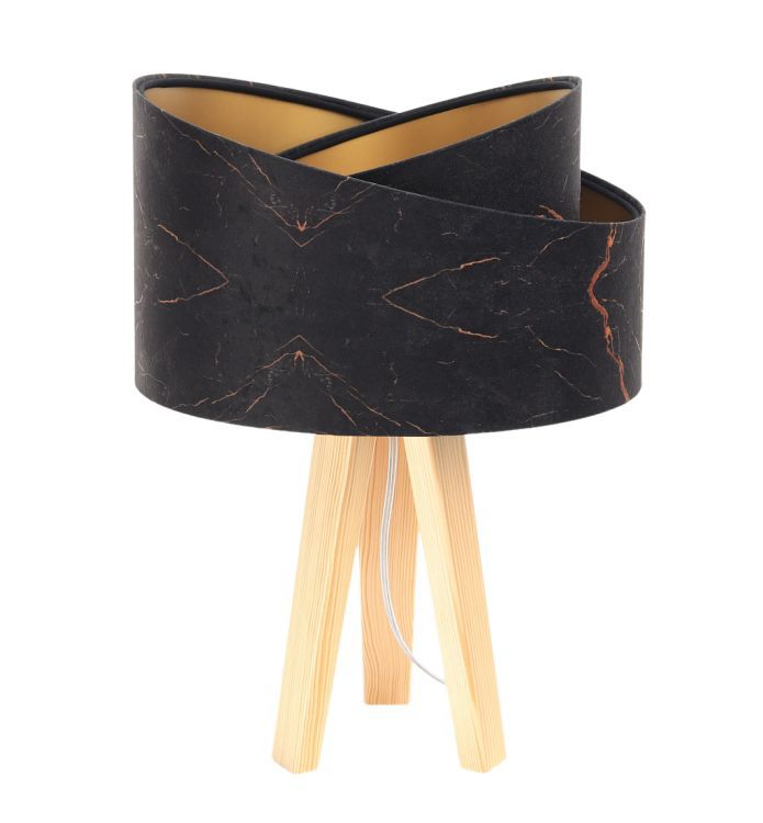 Lampa Bps Koncept stołowa BLACK MARBLE czarna/złota/sosna 1 szt