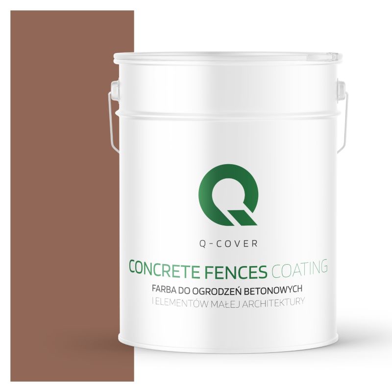 Farba do Ogrodzeń i Płotów Betonowych Q-Cover Brązowy F516 10L