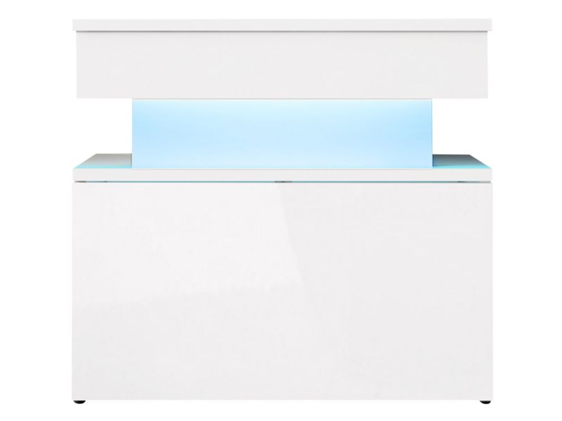 Stolik nocny MIRJAN 24 Glossa 1S biały/biały połysk 1 szt.