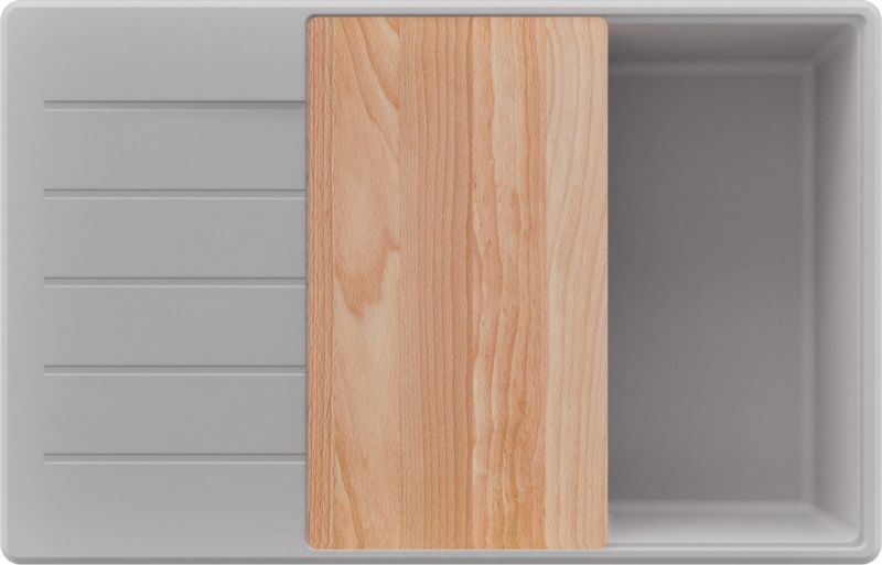 Zlewozmywak Kopenhaga PRIMAGRAN Nablatowy 78x50cm do szafki od 60cm, Szary + Syfon + Deska, S624, 1 szt.