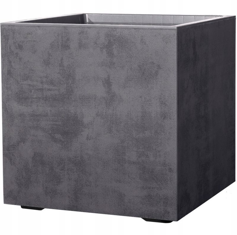 Donica DEROMA MILLENNIUM CUBO 25cm ANTRACYTOWA zintegrowany drenaż mrozoodporna 1szt