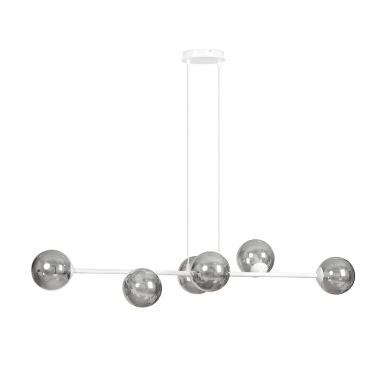 Żyrandol Emibig Rossi biały dymiony wym: 100 x 110 cm 6xE14 x 10W 1 szt.