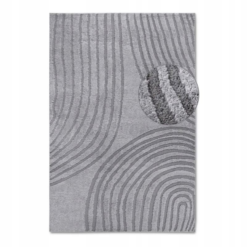 Dywan Elle Decoration pluszowy do salonu 120x170cm, szary nowoczesny wzór 1 szt.