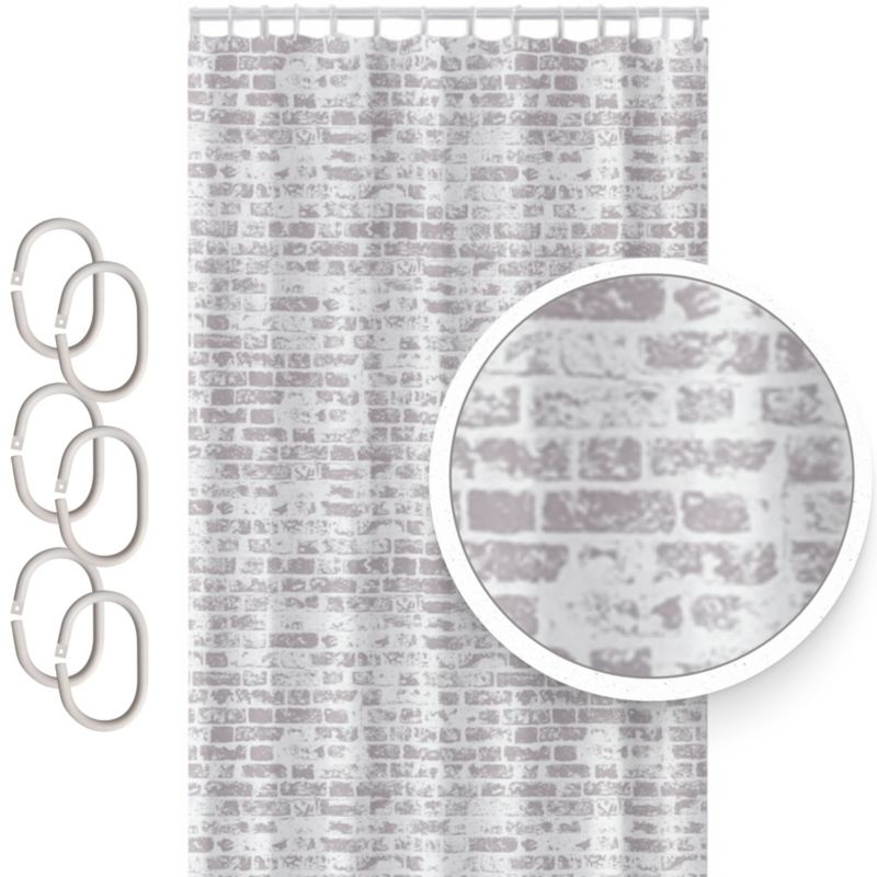 Zasłona prysznicowa Estiva tekstylna 150x200 wzór wall 1 szt.