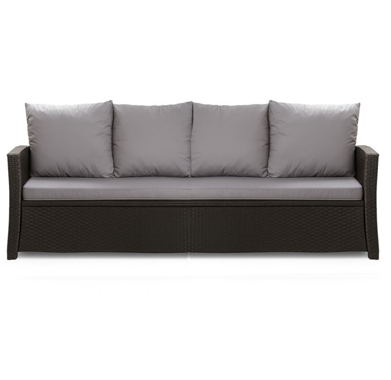 Poduszka ogrodowa na sofę rattanową 3-os, Setgarden, 180x60x50cm Szara Poduszki na meble ogrodowe-Technorattan, Mix, 1szt