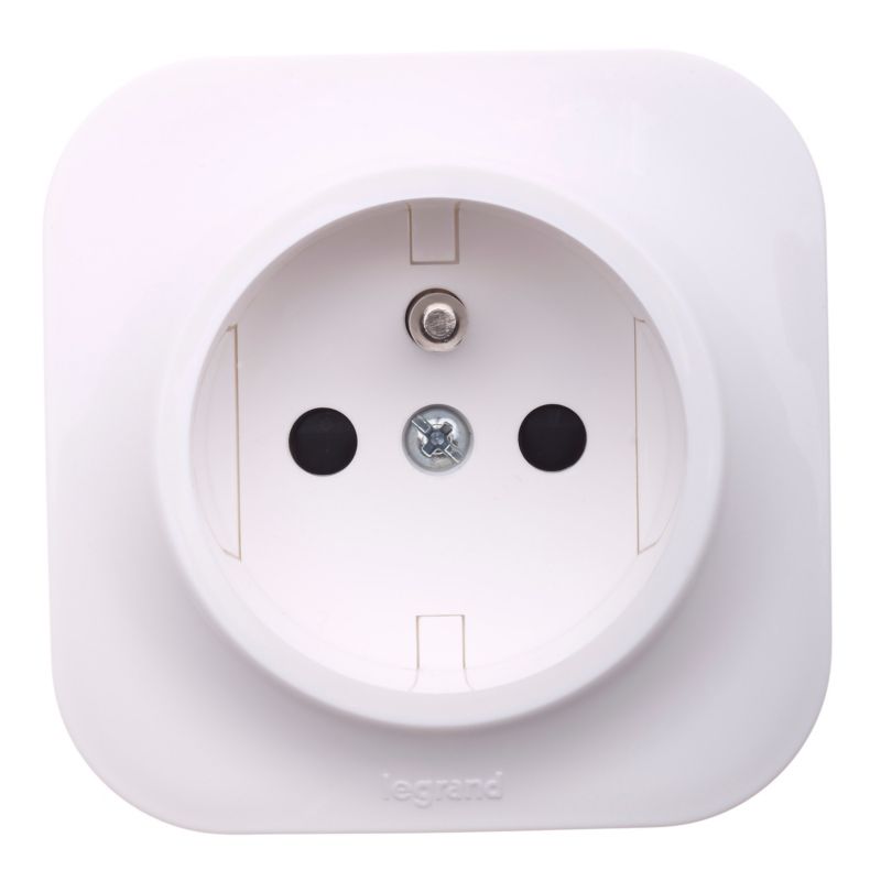 Gniazdo pojedyncze Legrand Forix natynkowe z uziemieniem białe