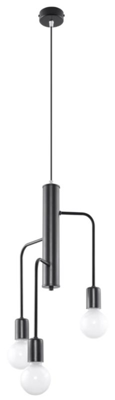 Lampa sufitowa wisząca Sollux Lighting Duomo 8017 czarna szerokość 25 cm 3xE27 x 60W 1 szt.