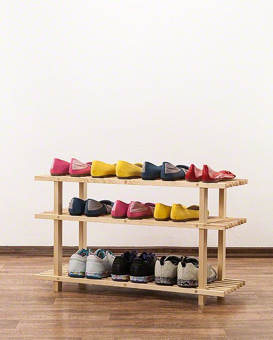 Regał na buty MODO24 sosnowy 3 półki naturalny 1 szt.