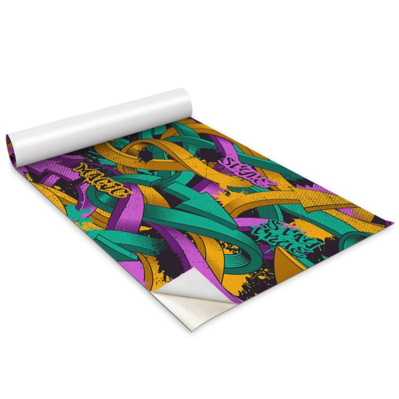 Folia Samoprzylepna Do Mebli Wallfluent 100x50 cm Młodzieżowy wzór Strzałki Graffiti Matowa Okleina Dekoracyjna 1 rol.