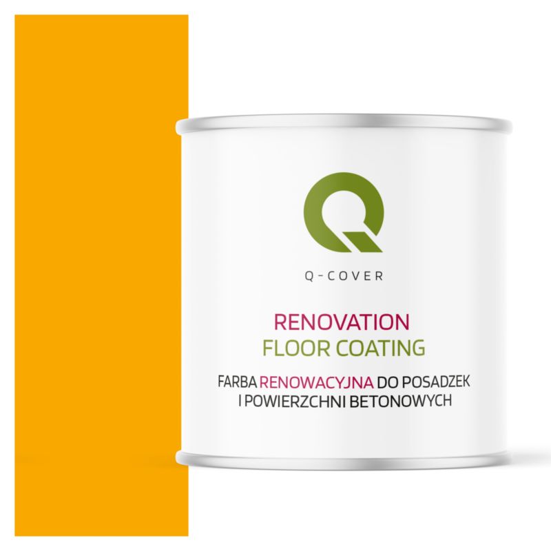 Farba Renowacyjna do Posadzek i Powierzchni Betonowych Q-Cover Żółty Sygnałowy RAL1003 Mat 2.5L