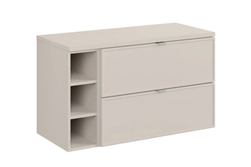 Szafka pod umywalkę COMAD nablatową BELLA CASHMERE 80cm kaszmirowa - zestaw 100 cm z regałem i blatem 1 szt.