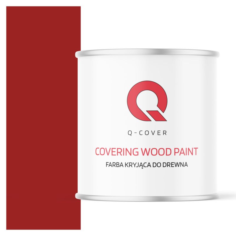 Farba Kryjąca do Drewna Q-Cover Czerwony Sygnałowy RAL3001 Wysoki Połysk 2.5L