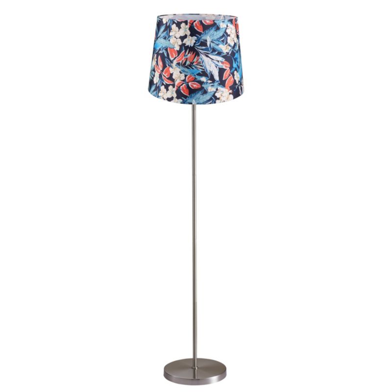 Lampa podłogowa Sanico Goldlux scarlet nikiel abażur stożek 35cm wild flowers E27 IP20 - 1 szt.