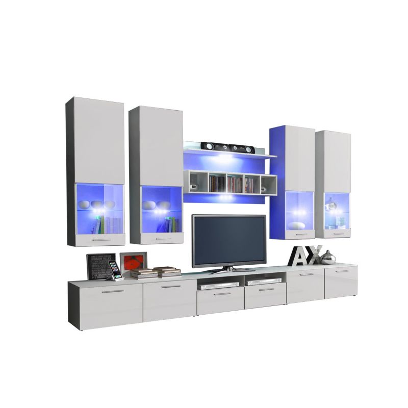 Meblościanka MIRJAN 24 Alfa II biały + biały połysk 1 kpl.