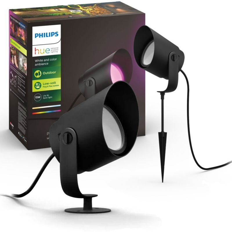 Reflektor Ogrodowy Philips HUE Wbijany LED 15.2W 1060lm IP65 RGB TW Czarna Inteligentna White and Color Ambiance 1 szt.