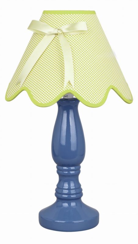 Lampa stołowa Candellux Lola niebiesko-pistacjowa 1 x E27 x IP20 wym: 26 x 26 cm tkanina - 1 szt.