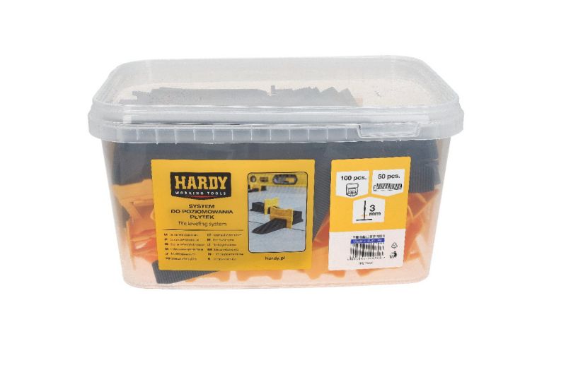 System do poziomowania płytek 3 mm Klipsy 100 sztuk + Kliny 50 sztuk