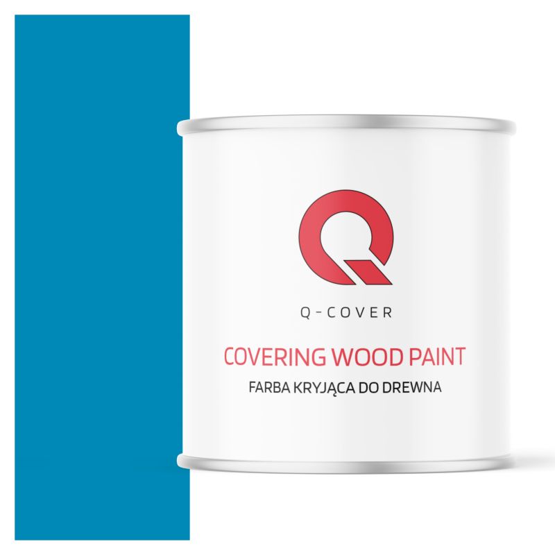 Farba Kryjąca do Drewna Q-Cover Niebieski Jasny RAL5012 Wysoki Połysk 2.5L