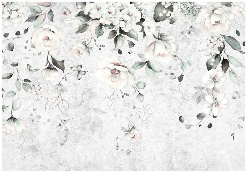 Fototapeta WALLARENA Do Sypialni Salonu Na Flizelinie Liście Beton Wiszące Szary 254x184 cm 16020V4 1 szt.