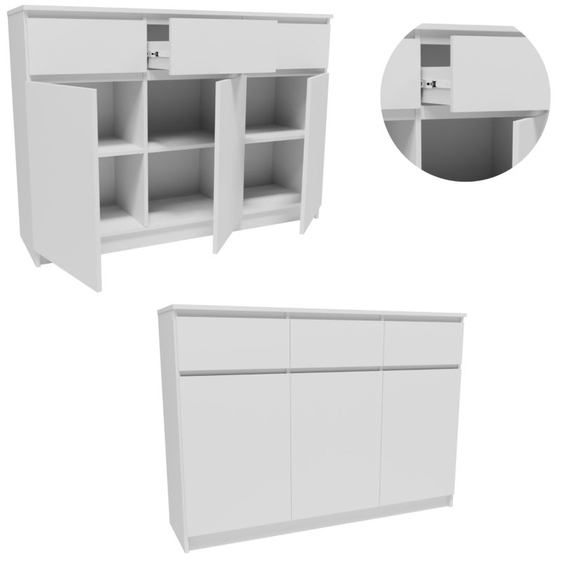 Komoda Matkam duża K1403D3SZBIA wysoka szafka biała 1 szt.