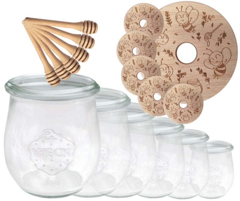 Słoiki do miodu MODO24 Weck 220 ml fi 60 tulip nabieraki W1 6 kpl.