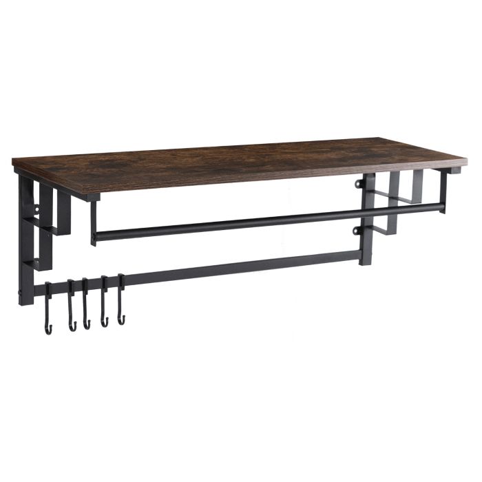 Wieszak Ścienny Do Przedpokoju Z Półką Na Ubrania Dąb Rustykalny JACE