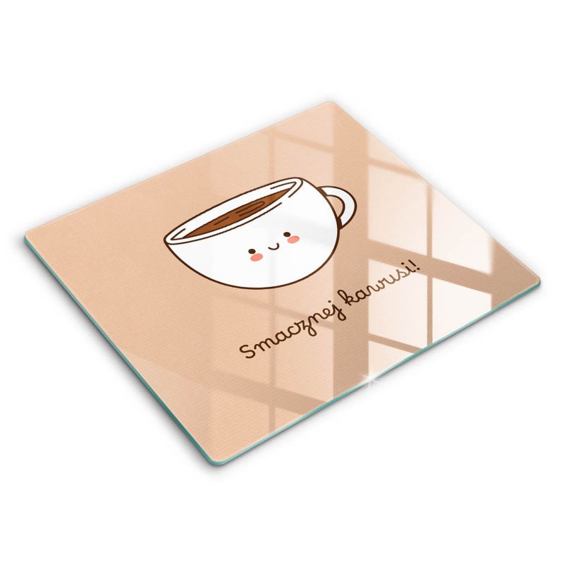 Szklana deska do krojenia Wallfluent 60x52 cm Miłej kawusi 1 szt.