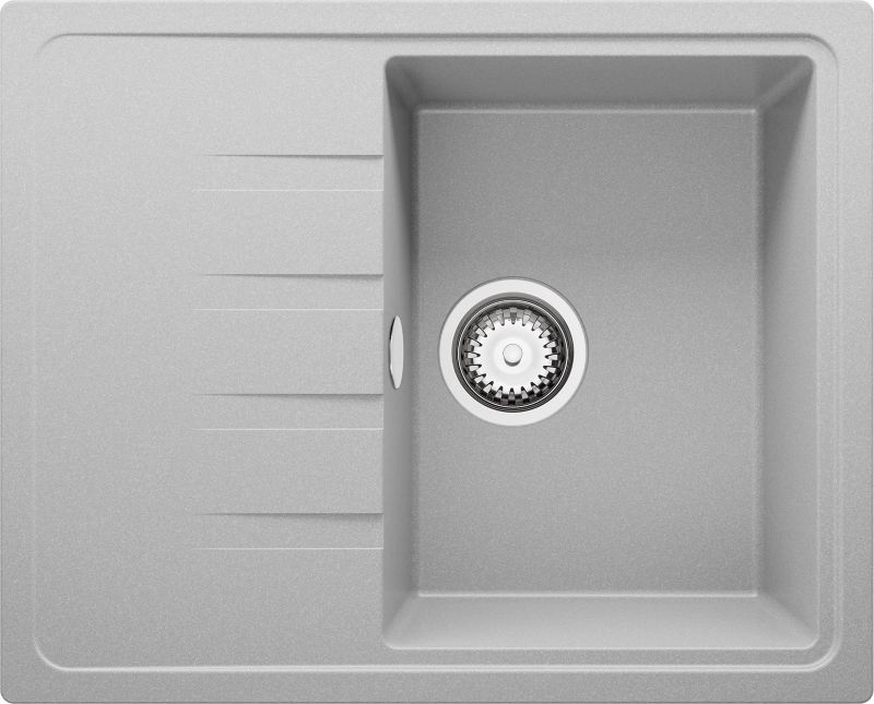 Zlewozmywak Mediolan PRIMAGRAN Nablatowy 62x50cm do szafki od 40cm, Szary + Syfon, S005, 1 szt.