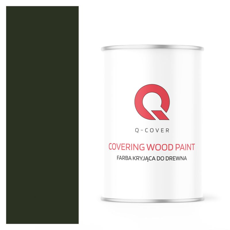 Farba Kryjąca do Drewna Q-Cover Butelkowa Zieleń RAL6007 Mat 1L