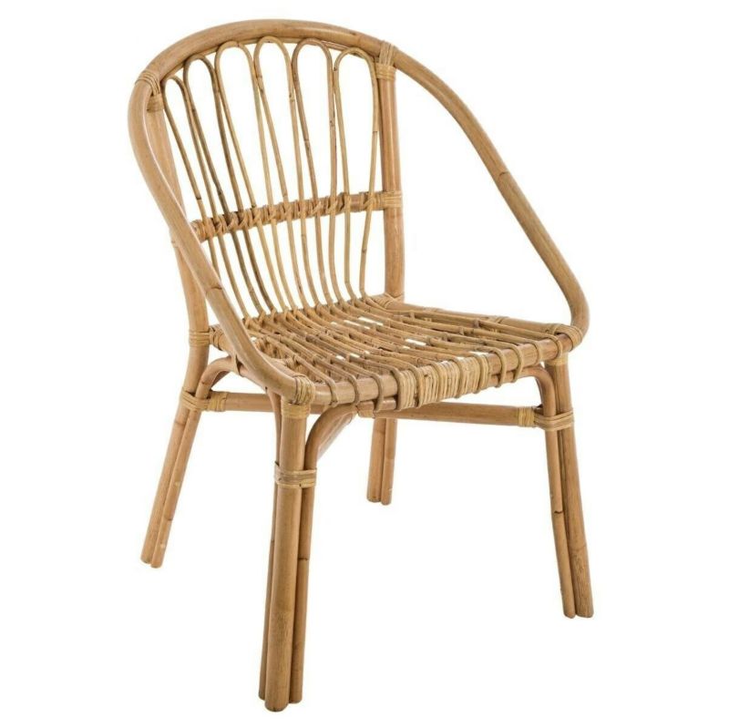 Fotel wypoczynkowy rattanowy Dream ATMOSPHERA boho do salonu i ogrodu naturalny lekki sztaplowany 1 szt.