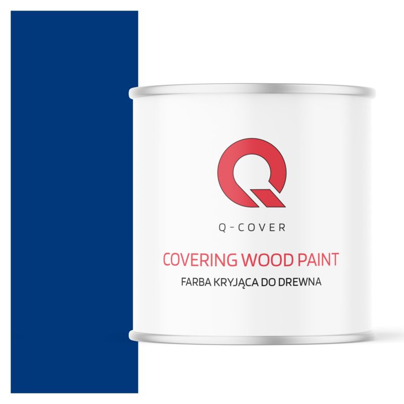 Farba Kryjąca do Drewna Q-Cover Niebieski Ultramarynowy RAL5002 Mat 2.5L