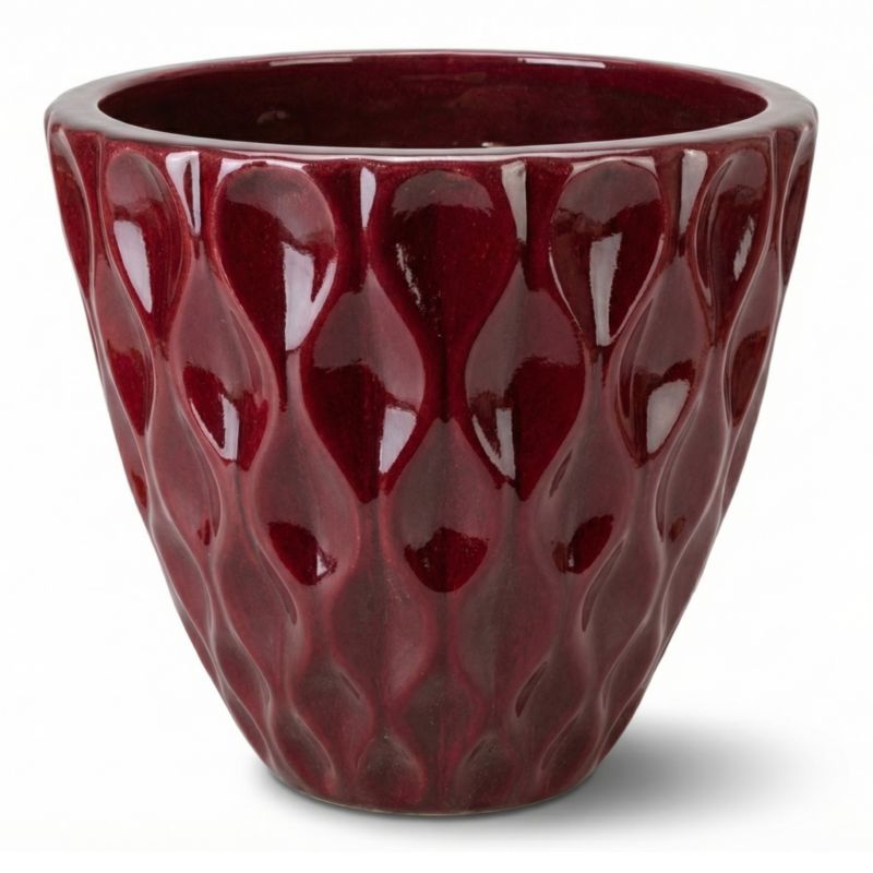 Doniczka ceramiczna Provencelia MONET szkliwiona mrozoodporna 28 x 28 cm Czerwień królewska 1szt