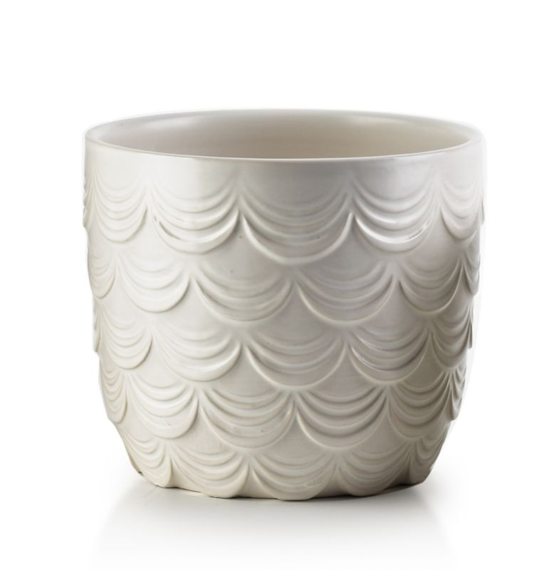 Doniczka ceramiczna MONDEX NEVA 16x16x15 cm beżowa 1 szt.