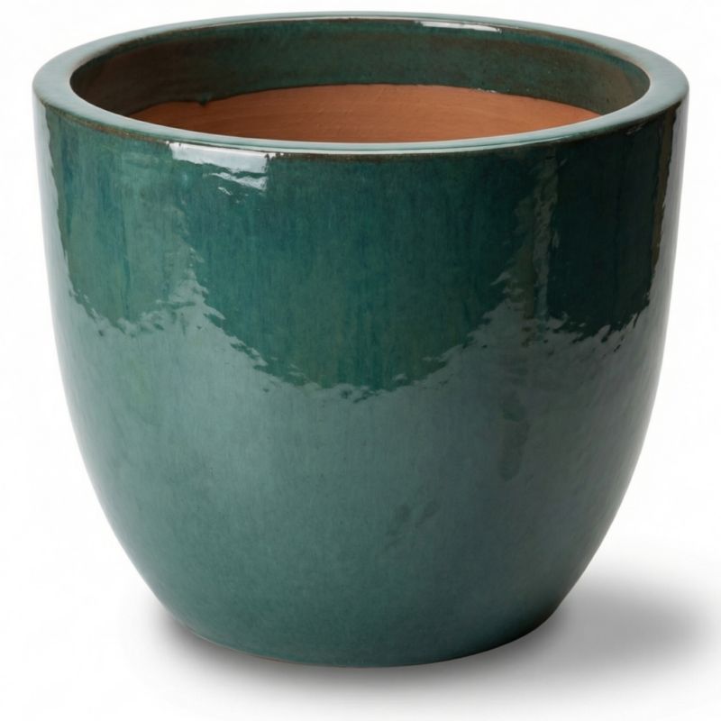 Doniczka ceramiczna Provencelia LANCELOT szkliwiona mrozoodporna 36 x 34 cm Jadeitowy 1szt