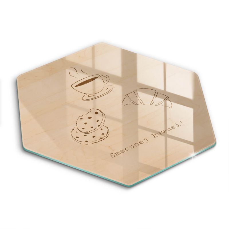 Szklana deska do krojenia Wallfluent h40 cm Motyw, Smacznej kawusi 1 szt.