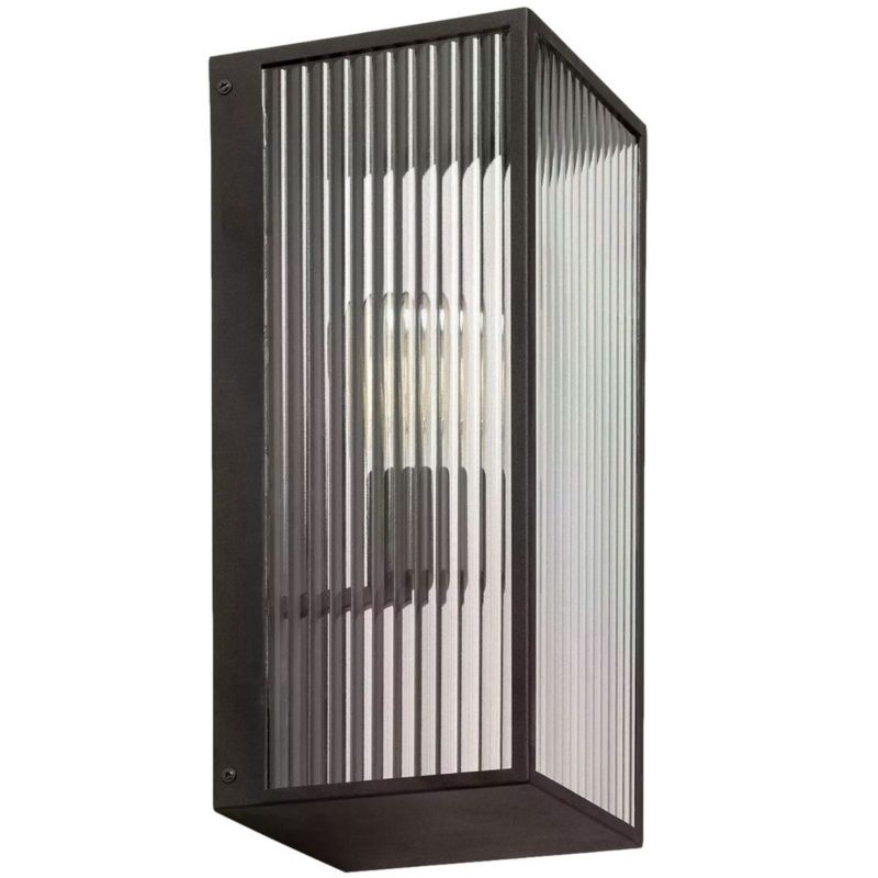 Kinkiet ścienny zewnętrzny Abruzzo Michael czarno-przezroczysty 1 x E27 x 40W IP44 wym: 44 x 18 x 18 cm - 1 szt.