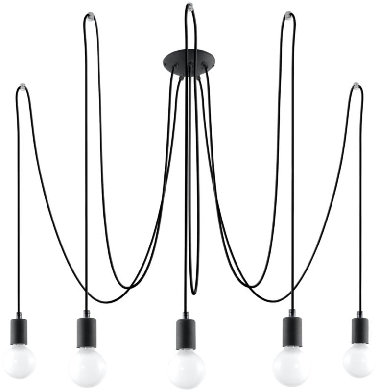 Żyrandol Sollux Lighting Edison 8703 czarny szerokość 600 cm 5xE27 x 60W 1 szt.
