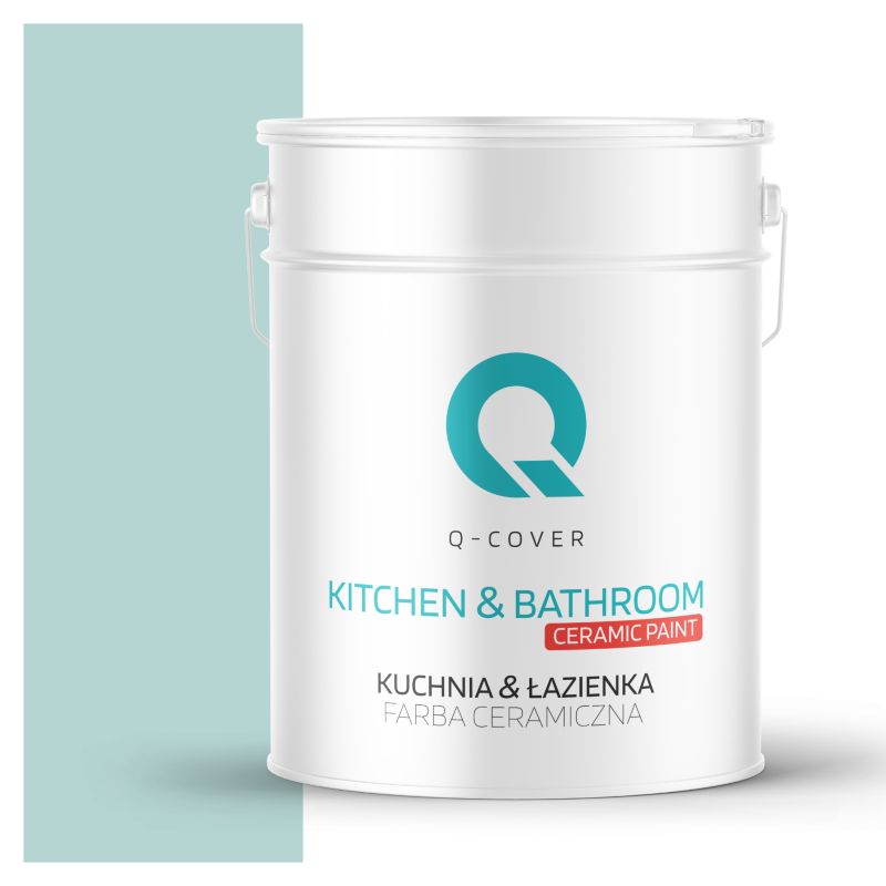 Farba Ceramiczna Kuchnia & Łazienka Q-Cover Miętowy jasny H1561 Głęboki Mat 10L